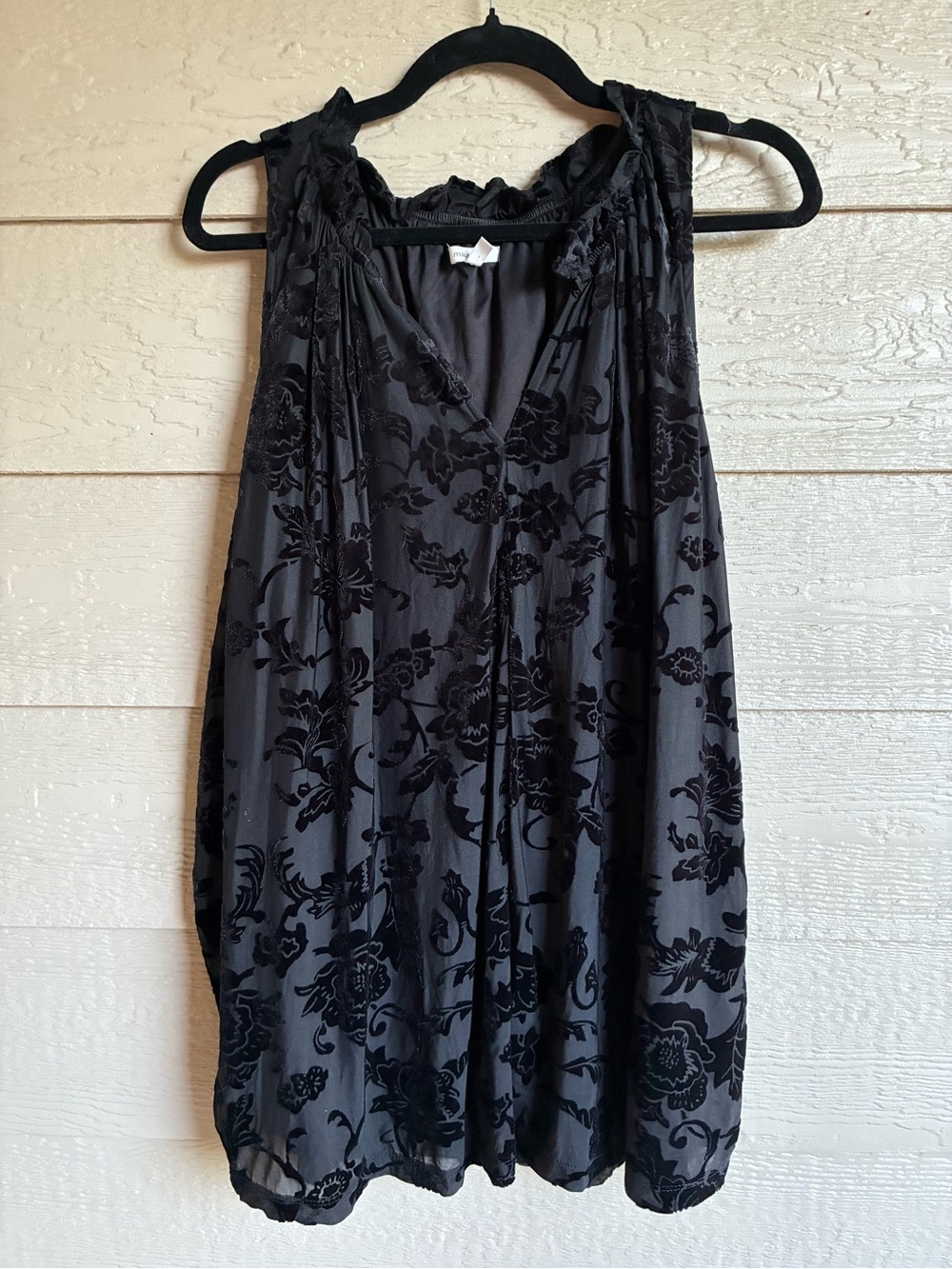 Maurices Black Floral Velvet Burnout Tank Top 4X